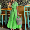 Fashionable long dress, suitable for import, city style, with short sleeve, loose fit, mid-length