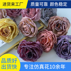 模造花頭焼き辺シャンパン薔薇クロスボーダー高級感バラ花頭造花かんざし花用絹花花頭花芸