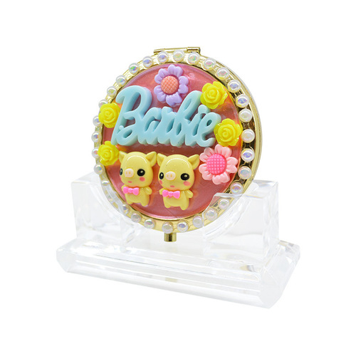 Small mirror material package children's diy handmade diamond makeup mirror double-sided folding mirror girls' toys parent-child activities