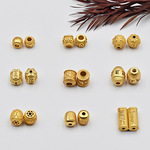 s925银镀金五条经文六字真言桶珠隔珠diy饰品串珠配饰古法金配件