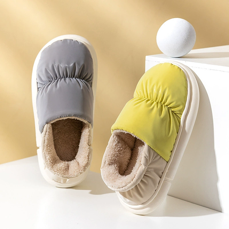 Warm non-slip slippers with down, keep warm boots