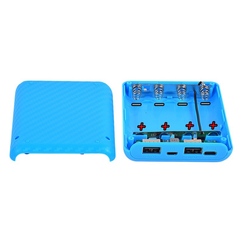 Extraíble 4-sección 18650 caja de batería pequeño volumen de carga tesoro shell kit soldadura-libre fuente de alimentación móvil anidamiento