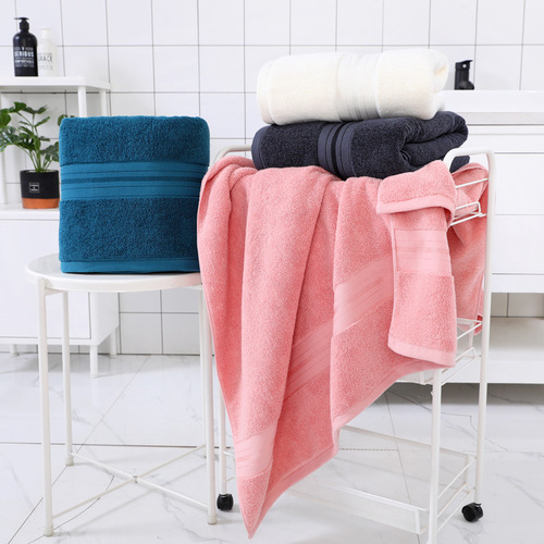 Manufacturer wholesale pure cotton hotel enlarged bath towel 90*180 beauty salon bed towel gift cross-border supply