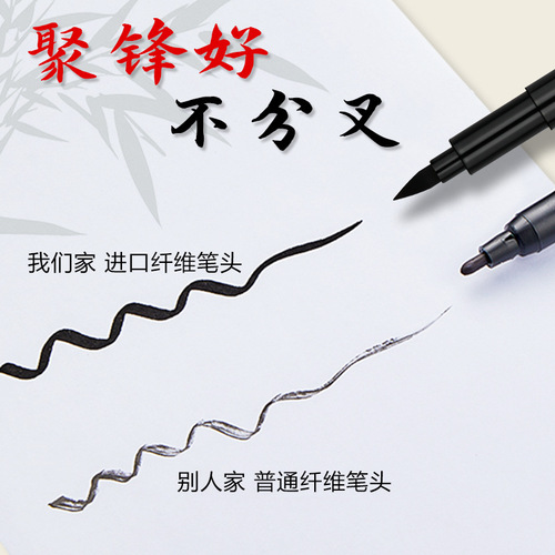 Letu Xiuli pen large, medium and small extremely fine regular script calligraphy brush student practice calligraphy copying pen sign-in signature pen Chinese style