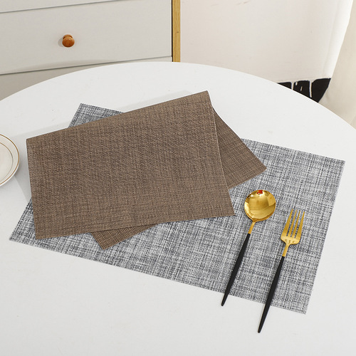 Western placemats, PVC insulated table mats, washable tablecloth coasters, two-color silk series Teslin placemats