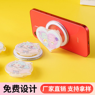 Acrylic Mobile Phone Airbag Holder Customized Celebrity to Baby Pet Avatar Telescopic Magnetic Rotating Holder Customized with Pictures