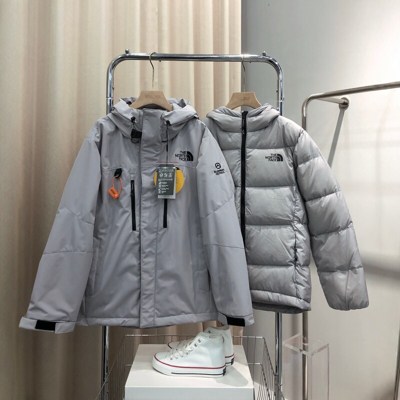 北家高版本喜马拉雅羽绒服刺绣连帽一体派克情侣款夹克外套三合一|undefined