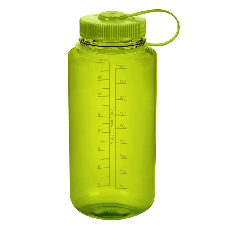 1L大容量のコップの大きい口のコップのプラスチックの手提げのコップの携帯用透明な工事現場の水筒の屋外の運動の透明な水筒|undefined