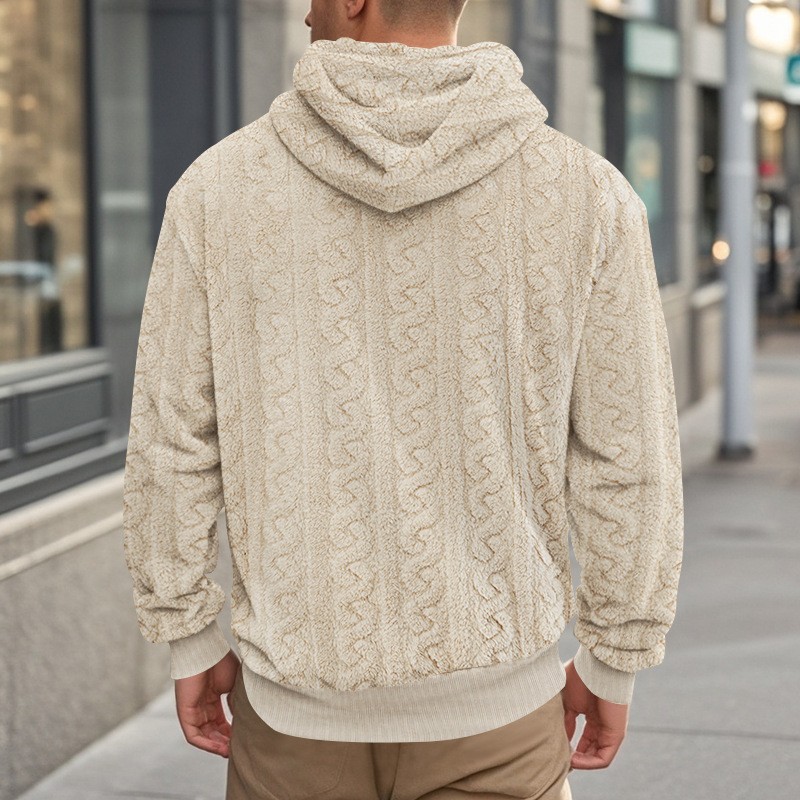 Nuevo invierno europeo y americano transfronterizo hombre chaqueta encapuchada de peluche calentamiento relajado moda casual versátil chaqueta de hombre