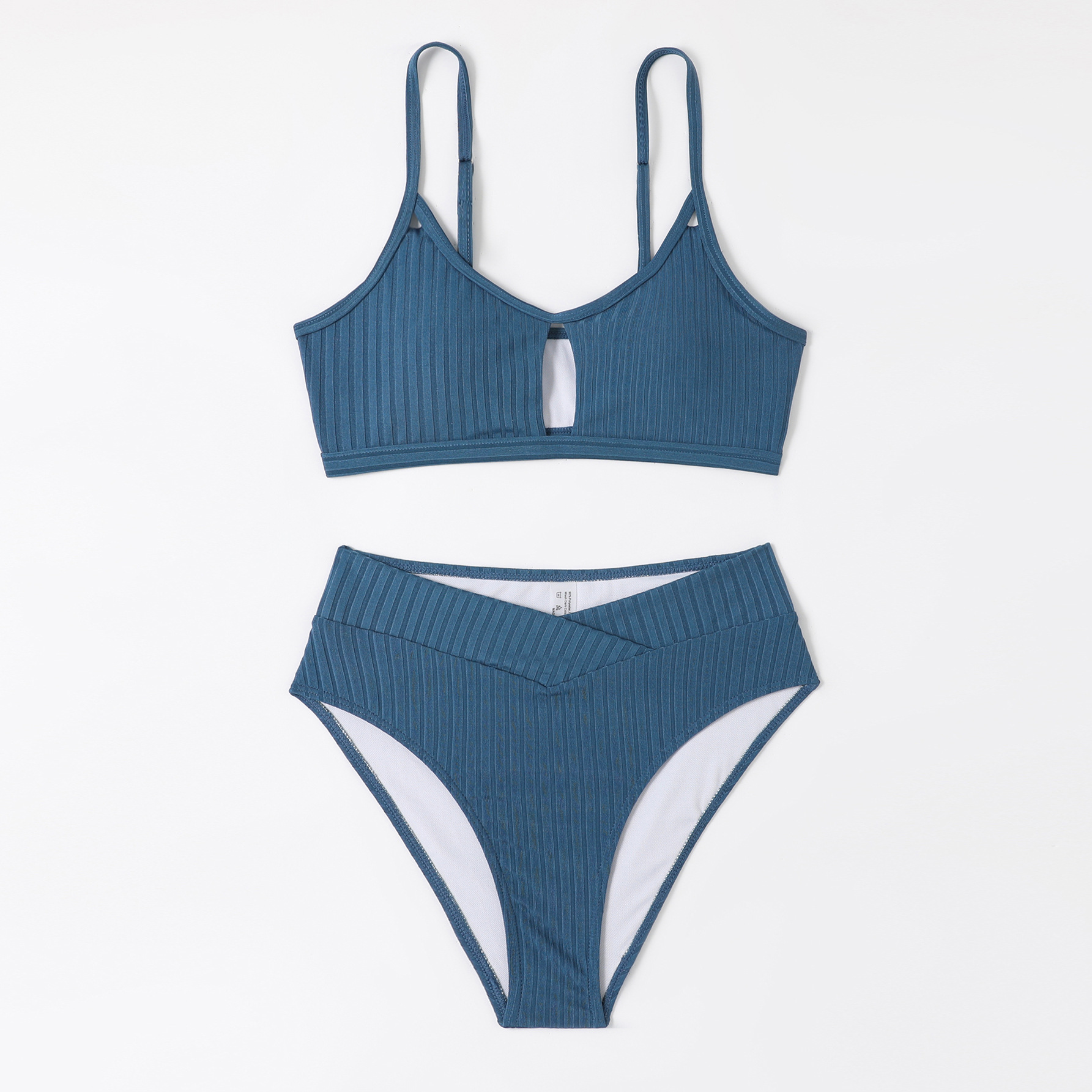 2023 Europa y los Estados Unidos comercio exterior chaleco de trajes de baño de cintura alta costura bikini trajes de baño de mujer deportivo de alta elasticidad