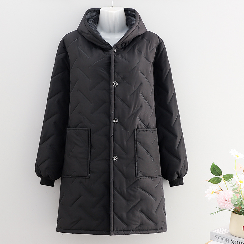 Nuevo algodón intercalado y camelera de abrigo impermeable, abrigo de invierno para madres a prueba de viento, abrigo largo y duradero