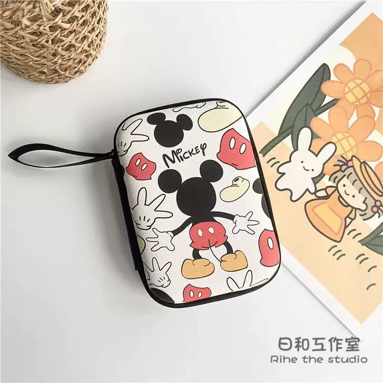 Празз Cartoon rectangular headphones, organizer bag, wallet, charger, storage box