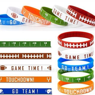 Football GO TEAM GAME Time运动员足球励志爱尔兰节日派对腕带