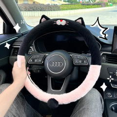 車のハンドルカバーのぬいぐるみ保温車の快適な滑り止めハンドルカバー秋冬の不凍液防止自転車用ハンドルカバー