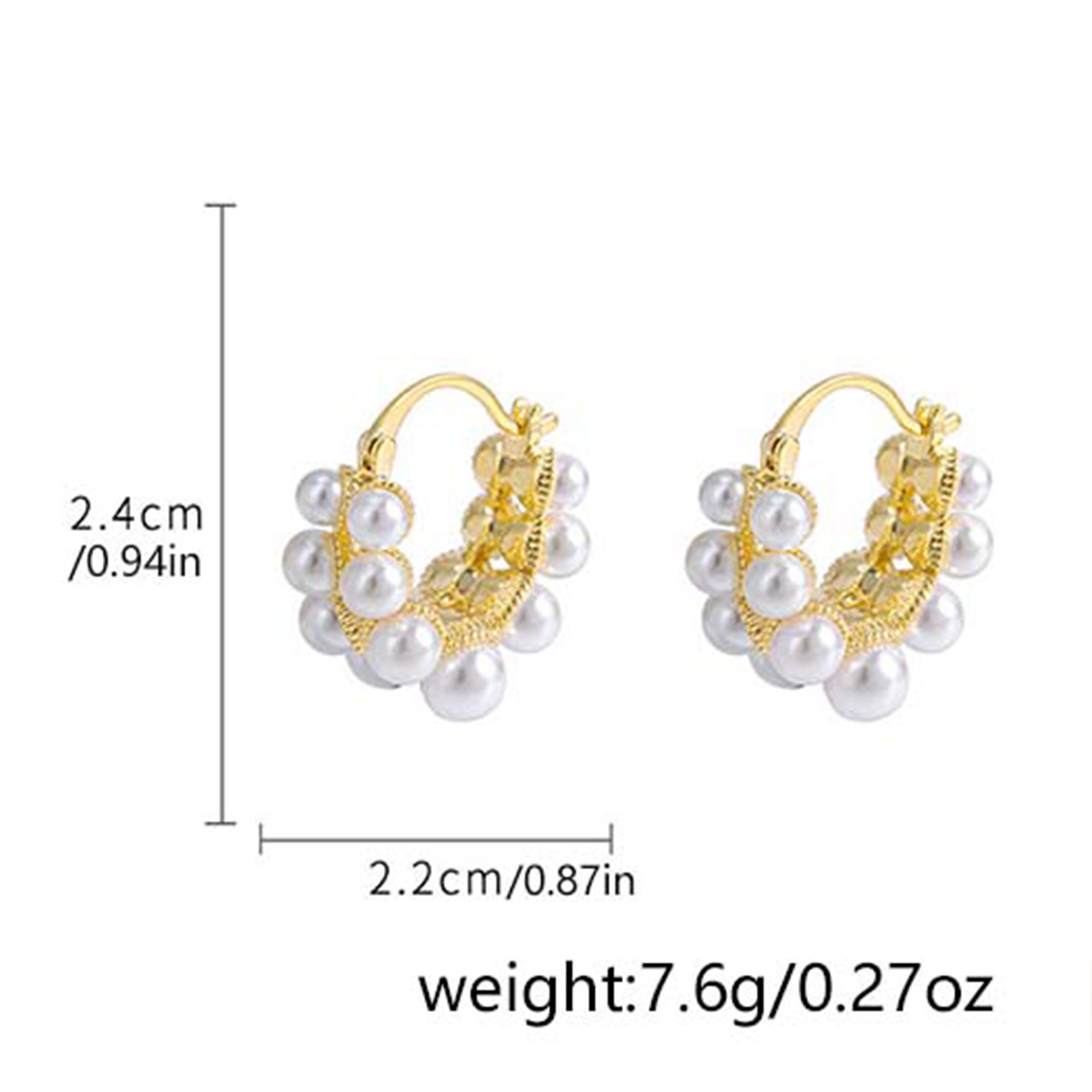 Heta säljande lätta lyxiga inlagda pärlörhängen med nischdesign, exklusiv känsla, internetberömt temperament, mångsidiga öronspännen och örhängen_voghion.com