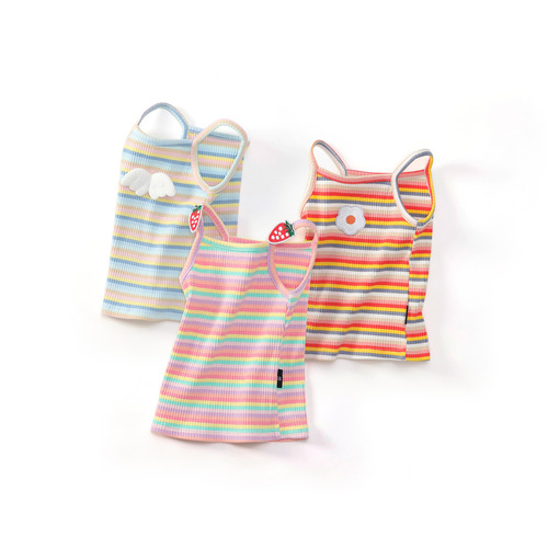 MDD Girls' Top Cool 2025 Summer New Arrival Pure Cotton Sleeveless Strappy Two-Piece Set Trendy Cute Baby Girl