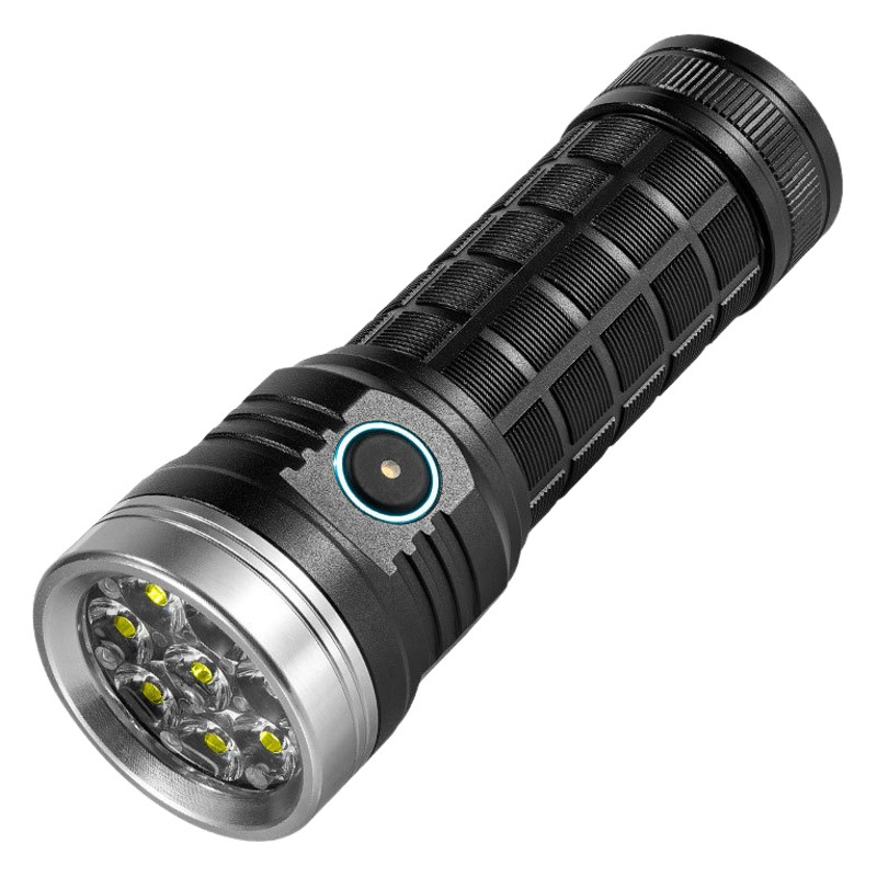 Cruz-frontera linterna de camping al aire libre multifuncional camping pesca luz resaltar larga resistencia 8-agujero linterna