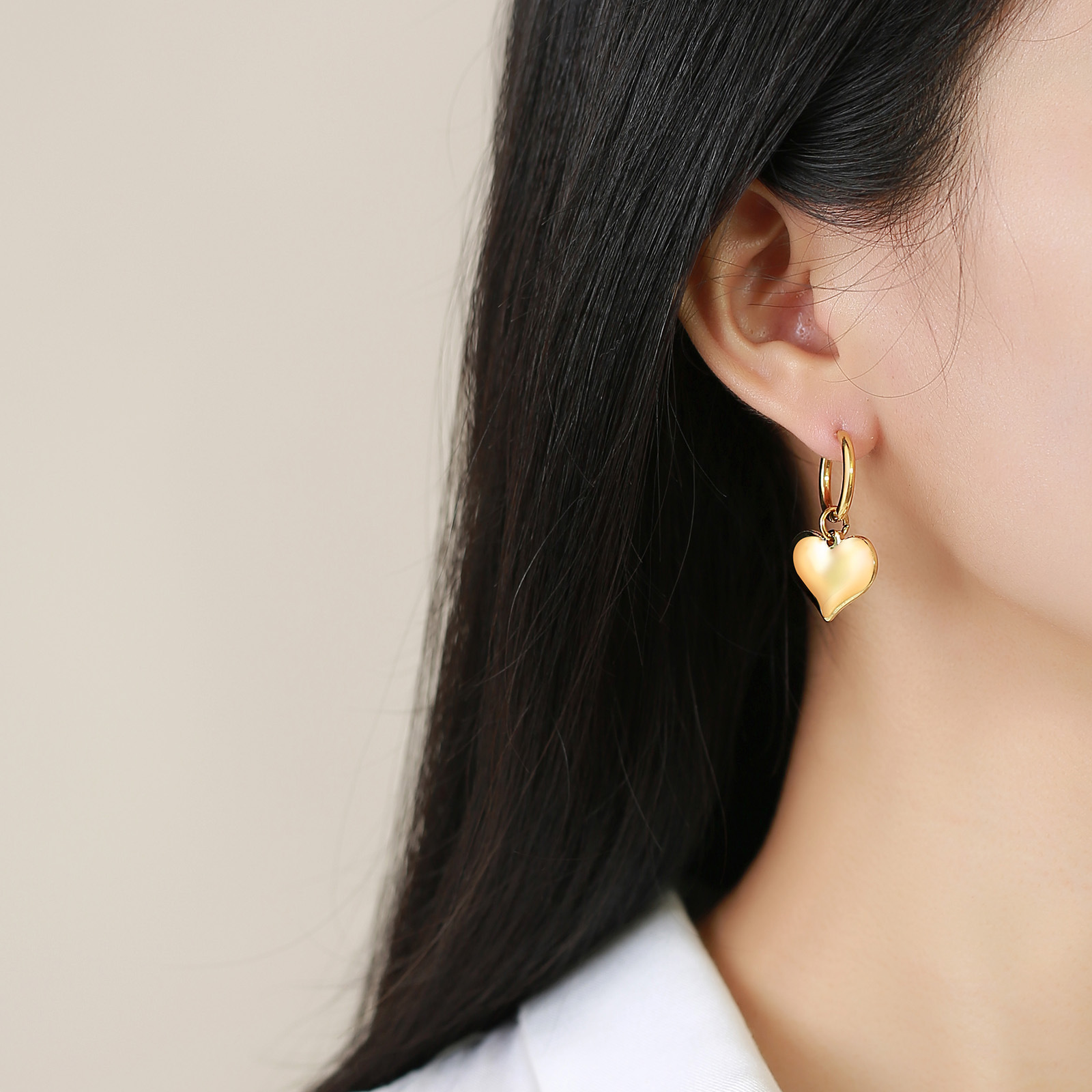 9g Weight 304 Stainless Steel Ear Needle Material Charm Sleeper Hoop Earrings, Drop Earrings Classification 1 Pair Quantity Holiday, Daily Occasion 304 Stainless Steel Material Star, Moon, Heart Shape Pattern Women's Gender Casual, Simple Style Style 1 Pair Casual Simple Style Star Moon Heart Shape 304 Stainless Steel Drop Earrings 5