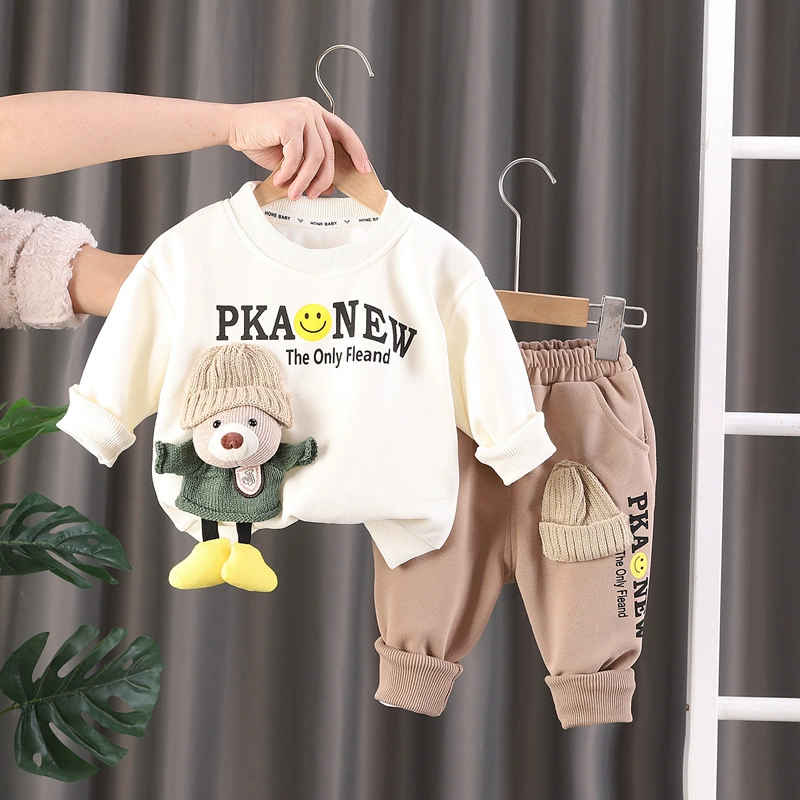 Children's autumn spring cute sweatshirt for boys, demi-season long-sleeve, set