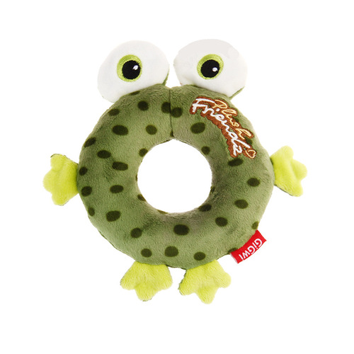 GiGwi is a donut dog toy, plush rubber toy, puppy, teething and chewing pet toy