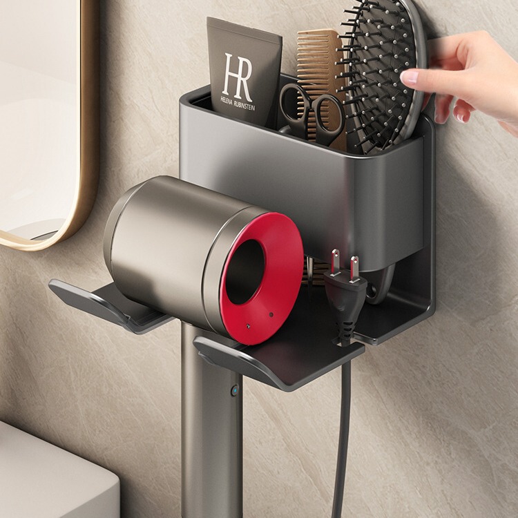 ドライヤーホルダー穴なしトイレ壁掛け式ヘアドライヤースタンド浴室風筒収納棚ハンガー|undefined