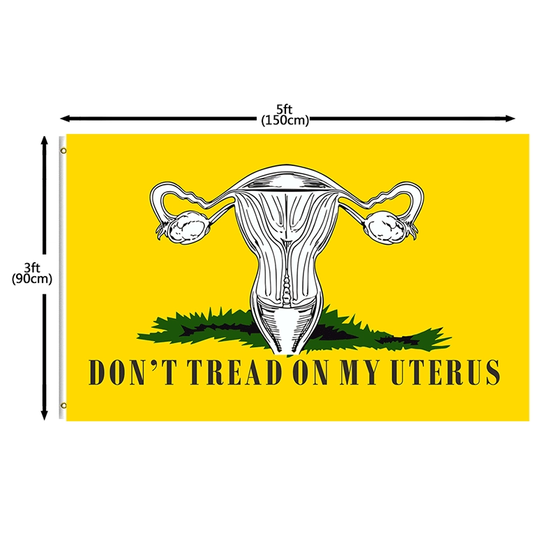 Flag MYBODYMYCHOICE polyester tapestry, durable digitally printed, two copper buckles