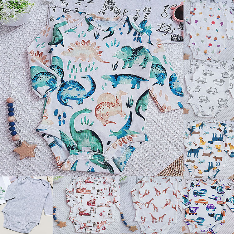 Ins Baby Type a Pure Cotton Baggy Baby Long-Sleeved Jumpsuit Newborn Baby Clothes Export Children's Clothing Wholesale