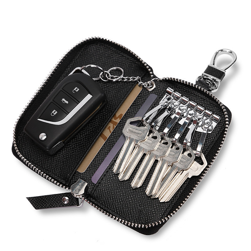 廠家直銷大容量多功能鑰匙包批發  男士商務拉鏈PU皮車用鑰匙包女
