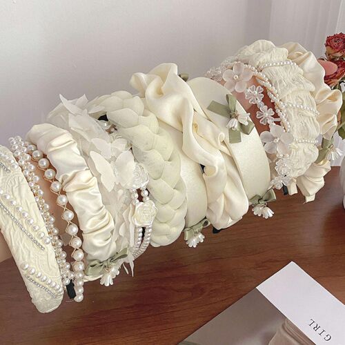 Fairy Flower Pearl Headband High Skull Versatile Headband Fresh and Sweet Lily of the Valley Pressed Hair Wash Face Hair Bundle Headband for Women
