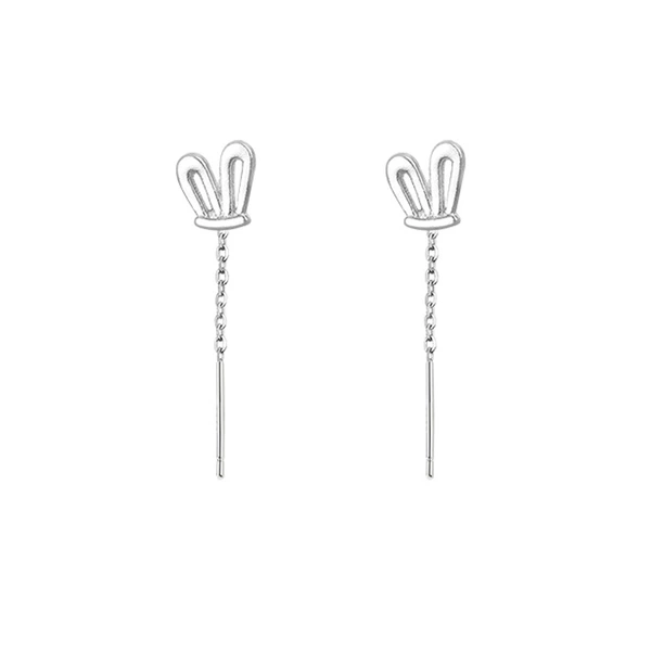Platinum rabbit, earrings