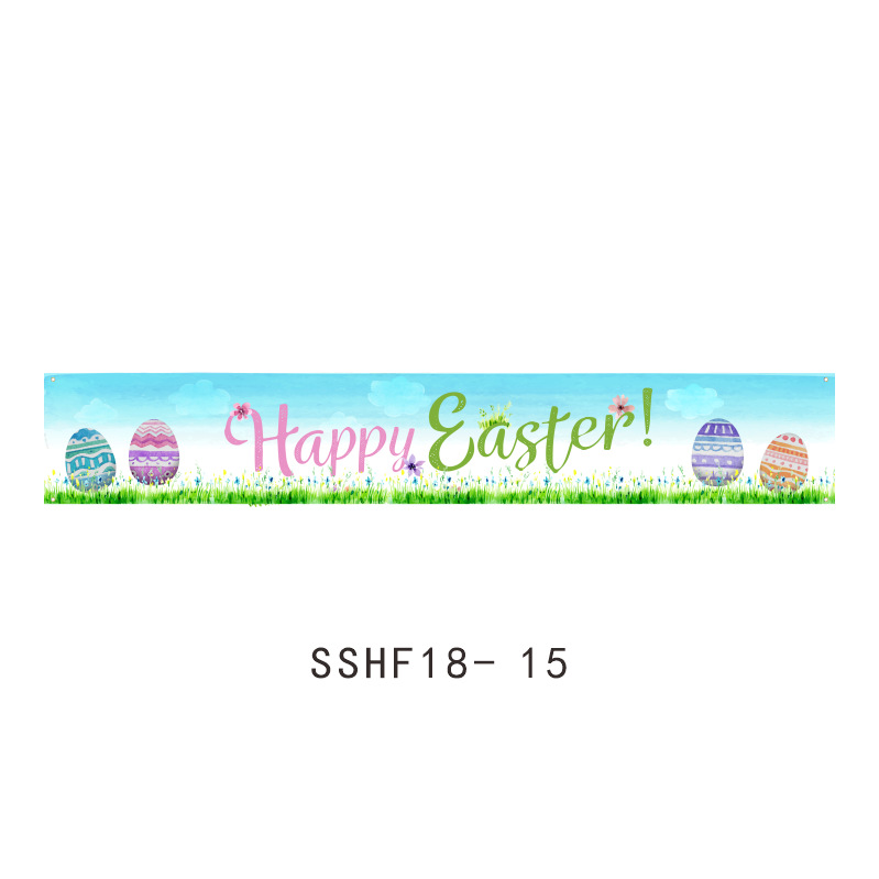 Banderas de Pascua transfronterizas, decoraciones de fiestas navideñas, banderas colgantes, huevos, conejitos, diseño de patio, banderas, pancartas personalizadas