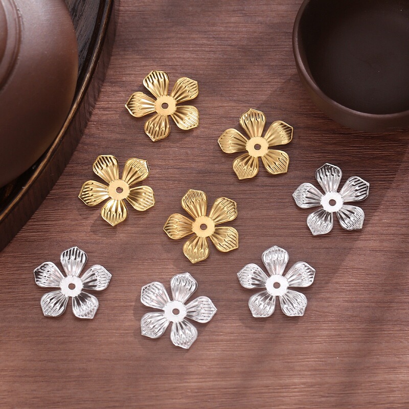 DIY Jewelry Flower Piece 23mm Five-Petal Flower Piece Small Five-Petal Flower Holder Commonly Used Jewelry Decoration Five-Petal Peach Blossom