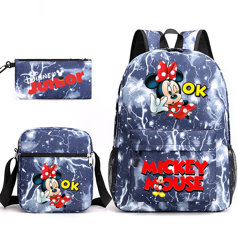 3-pieza portátil traje para niñas estudiantes universitarios niños mochila de lona Mickey/ratón 2022