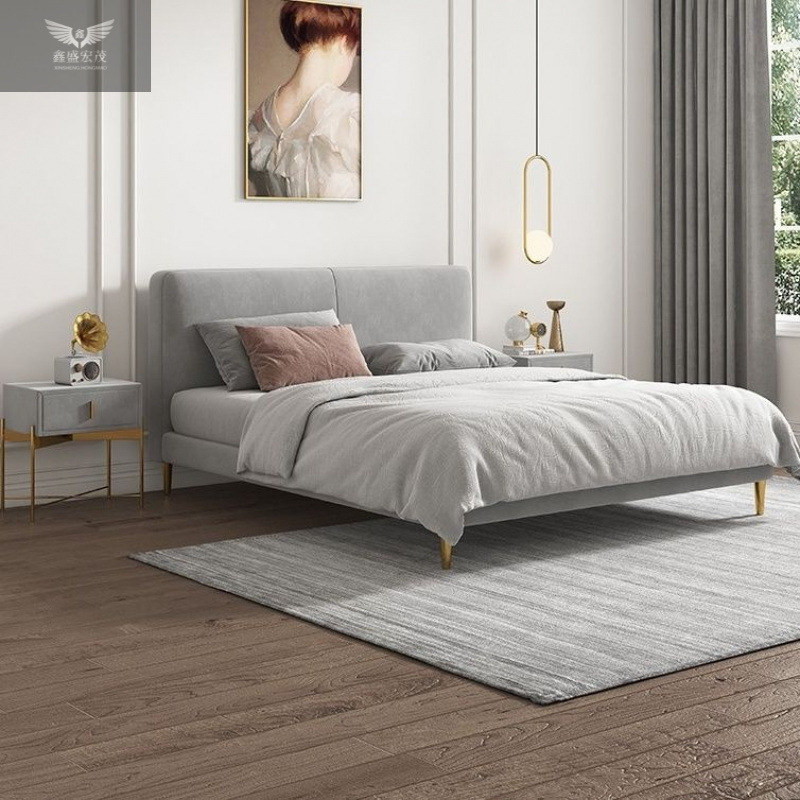 Cama de lana simple nórdica moderna pequeña 1.8 dormitorio principal 1.5 dormitorio doble dormitorio secundario 1.2 habitación modelo