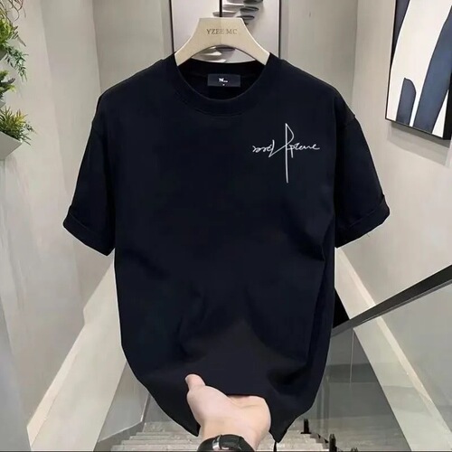 230g pure cotton summer casual versatile best-selling American streetwear personalized signature loose-fitting T-shirt printed top