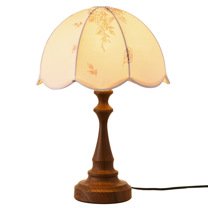 Grand View Garden lámpara de escritorio de madera sólida retro lámpara de escritorio de viento silencioso dormitorio cabezal de cama decoración de alta calidad lámpara de escritorio luz de noche L138 image 5