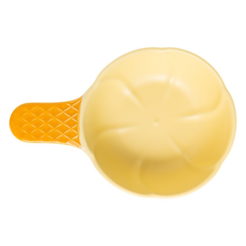 Hogar de los niños de dibujos animados helado tazón bajo vidriado mango irregular tazón de cerámica especialmente hermoso tazón de postre de verano
