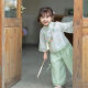 Girls' Summer Costume Set, Children's Improved Tang Suit, Chinese-Style Baby Hanfu Two-Piece Set