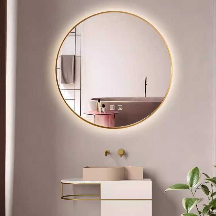 Espejo inteligente anti-nebble baño espejo led luminoso espejo de baño tira de lámpara marco de aleación de aluminio