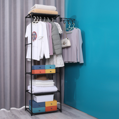 Simple coat rack floor-standing clothes rack household simple assembled clothes hanger storage and organization clothes hanger bag rack
