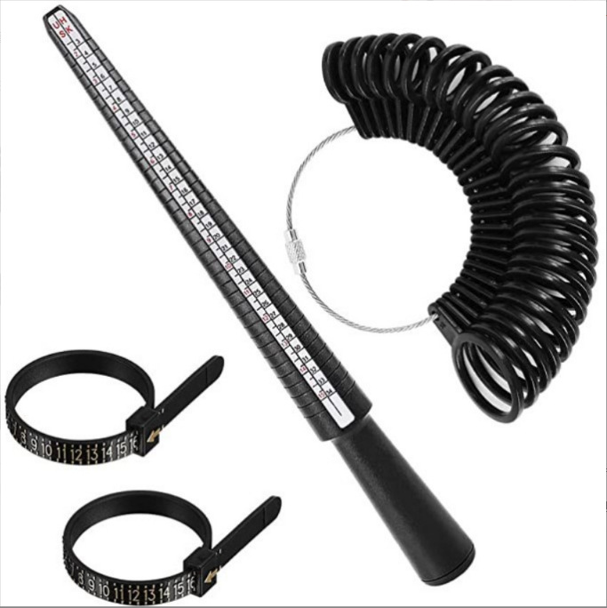 美码戒指测量圈 美手寸度戒指棒指围大小测量带US软尺号码戒指环