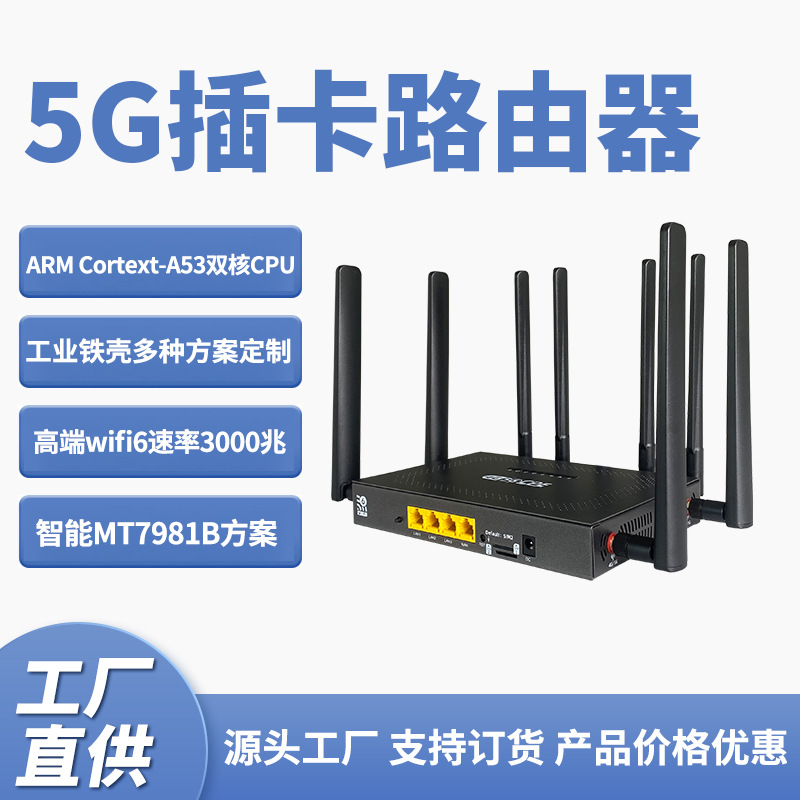 MT7981B Industrial 5g Card Router AX3000 Intelligent Networking Dual-Core Wireless wifi6 Router Manufacturer