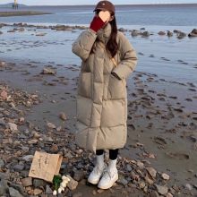 棉服女外套韩版中长款大码港风宽松学生长款收腰羽绒棉服服棉衣女