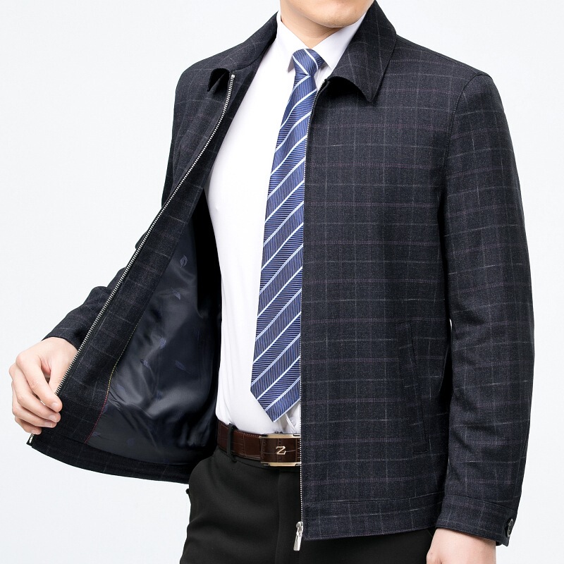 High quality wool jacket men's 2020 Spring and Autumn new middle-aged and elderly dad wear business casual jacket jacket High quality wool jacket men's 2020 Spring and Autumn new middle-aged and elderly dad wear business casual jacket jacket