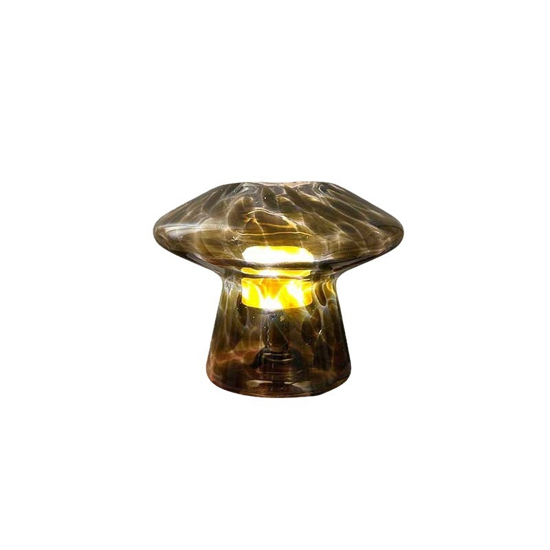 Nuevos productos transfronterizos de platillos voladores creativos de vidrio lámpara de escritorio USB color fijo LED decoración atmósfera lámpara de noche dormitorio cabecera lámpara