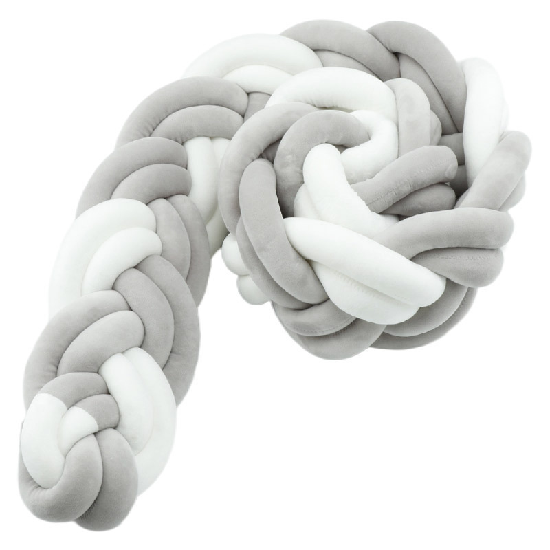 Cama de bebé tela cama cerca bolsa suave seis hebras trenzadas alta trenzada antichoque barrera de bebé grado madre