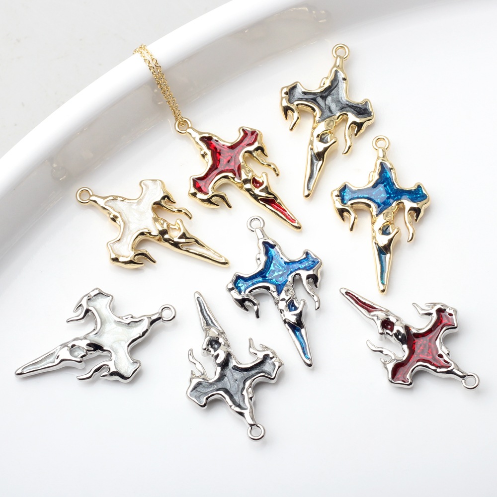 10 Pcs/package Simple Style Cross Alloy Enamel Plating Jewelry Accessories display picture 1