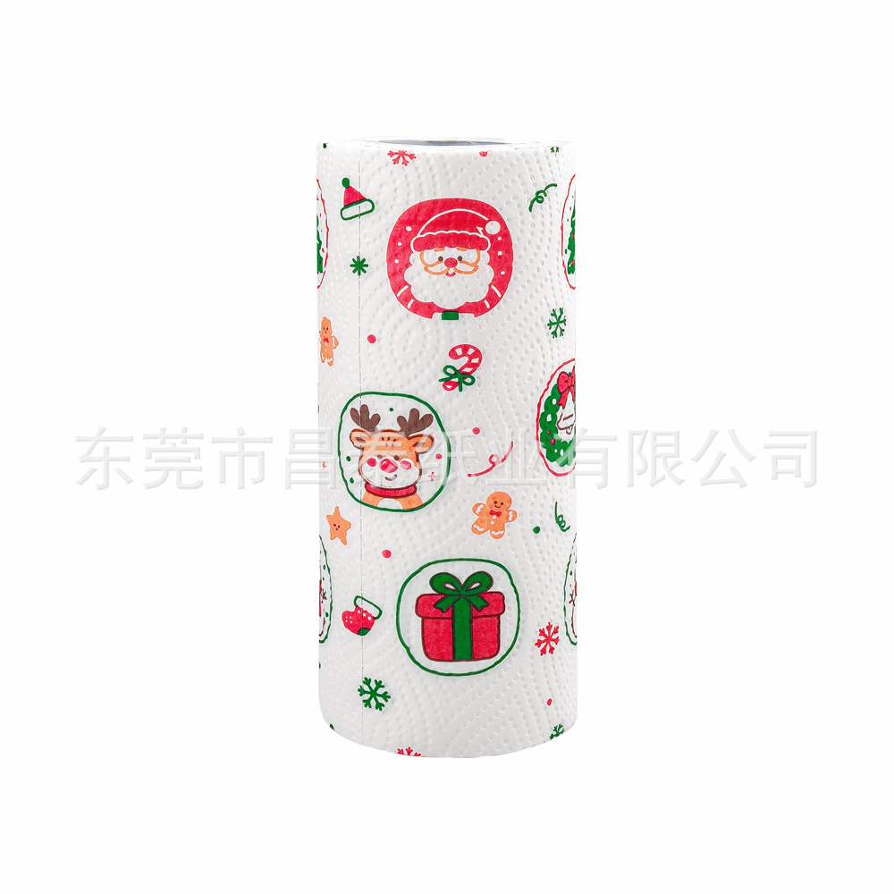 Toalla de Papel en Rollo para Cocina de 3 Capas en Pulpa de Madera Absorbente para Navidad image 18