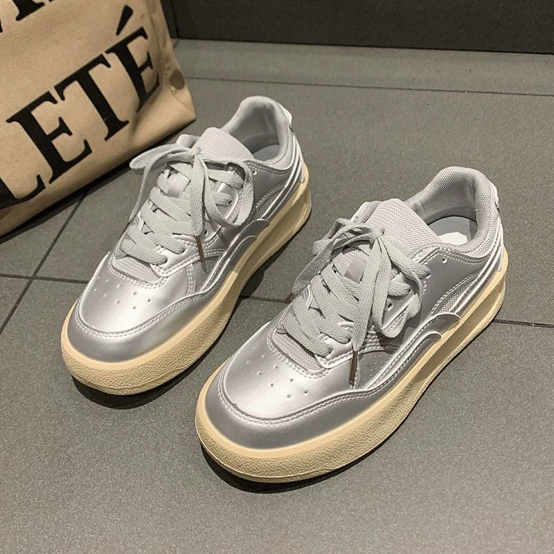 Летние удобные кроссовки для отдыха, мягкая подошва, импорт, Off White и серебристый, размеры 35-40