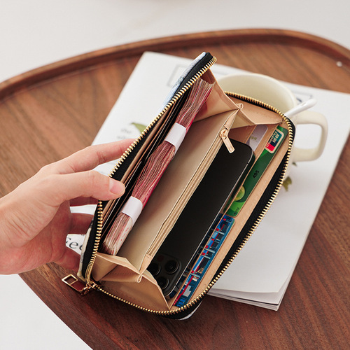  new color fashionable simple clutch bag retro style mobile phone coin purse foreign trade long wallet wallet